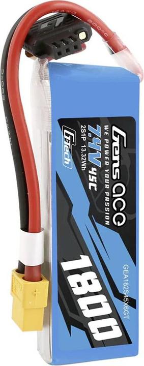 Immagine prodotto Gens Ace Batteria GensAce G-Tech LiPo 1800mAh 7.4V 45C 2S1P XT60 (7.40 V, 1800 mAh)