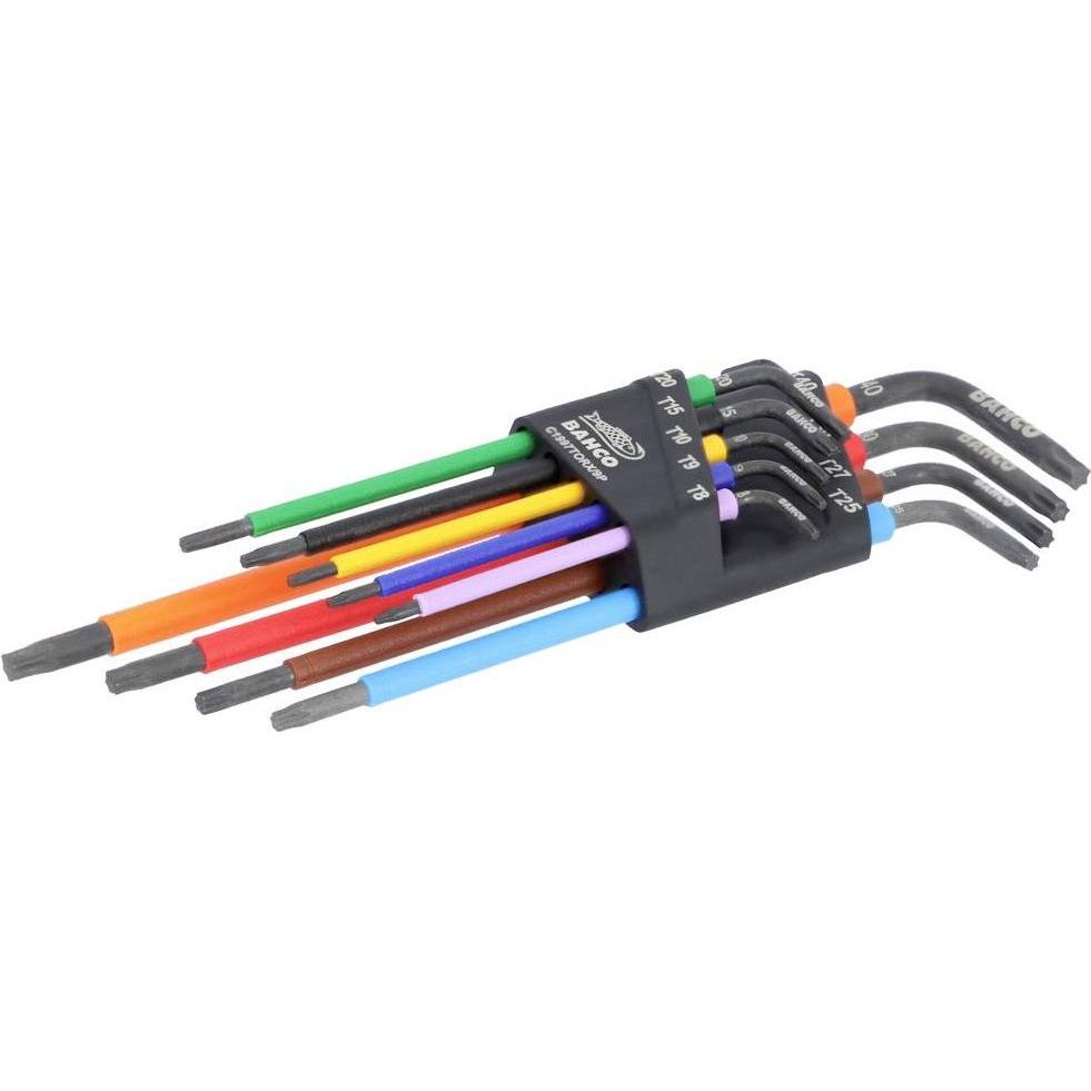 Bahco, Sechskantschlüssel, Multicolour TORX Winkelschraubendreher-Satz, Sechskant, T8-T40, 9-teilig