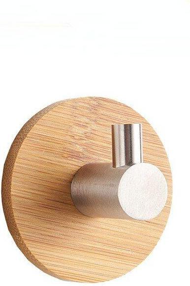 Actual product image JTI Self-adhesive hook made of bamboo and stainless steel