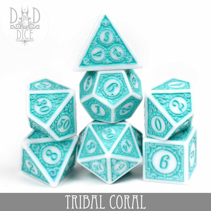 Etichetta energetica DnD Dice Tribal Coral Dice Set
