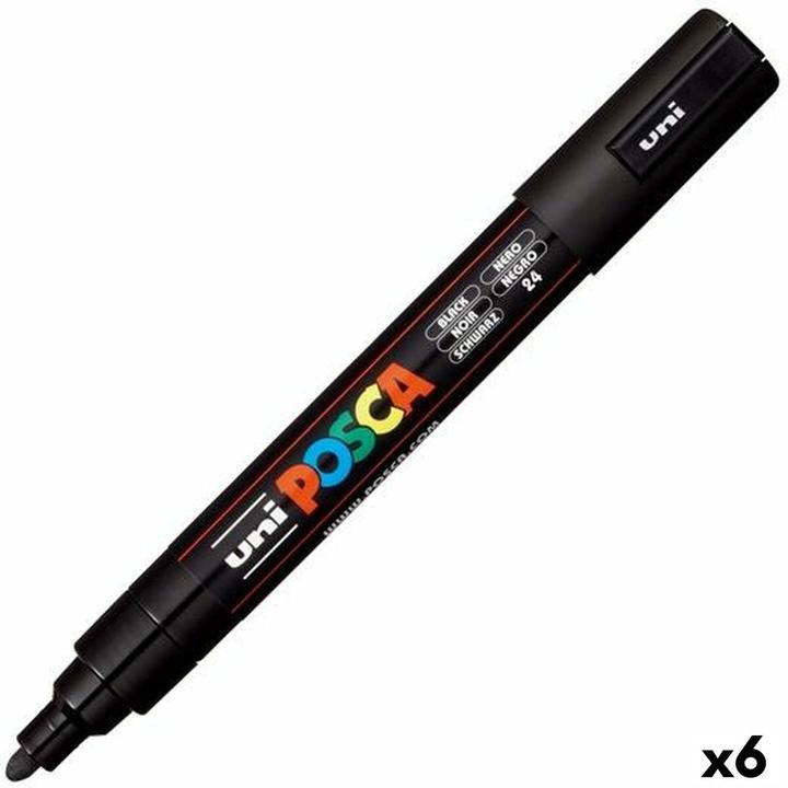 Actual product image Posca Paint marker Uni PC-5M black 1,8-2,5mm - (6 pcs.) (multicolour, 2.50 mm, 6 x)