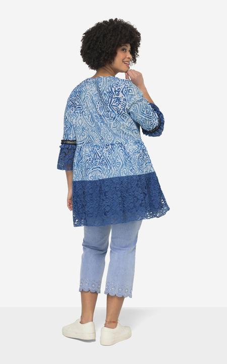Actual product image Angel of Style A-Line Voile Tunic with All-Over Print and Lace Frills (48)