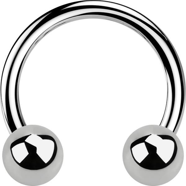 Actual product image Star Piercing Micro Circular Barbell internal thread silver with two balls (without brass, Titanium)