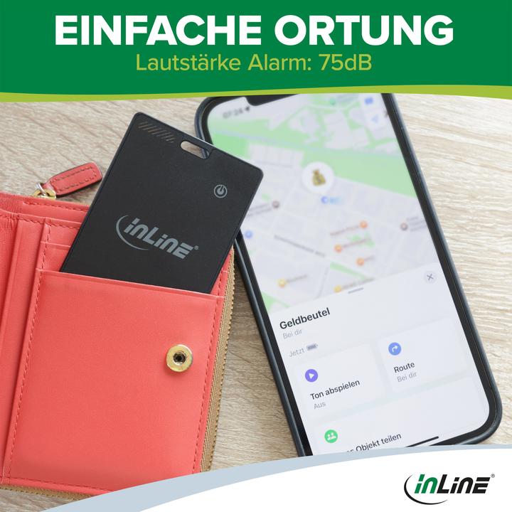 Produktbild InLine ® Wallet Finder, smarte Karte für die Geldbörse, Qi-Aufladung, 100mAh, IPX5 (Bluetooth)