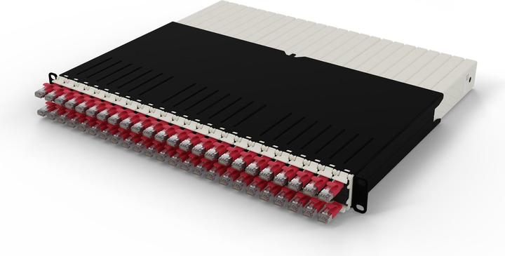 PATCHBOX one / 8RU / Cat 6A, STP, 0.8 m, Rot (STP, CAT6a, 0.80 m)