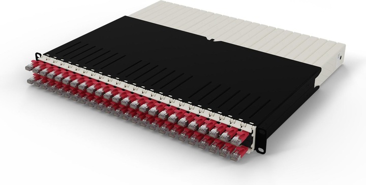 Produktbild PATCHBOX one / 8RU / Cat 6A, STP, 0.8 m, Rot (STP, CAT6a, 0.80 m)