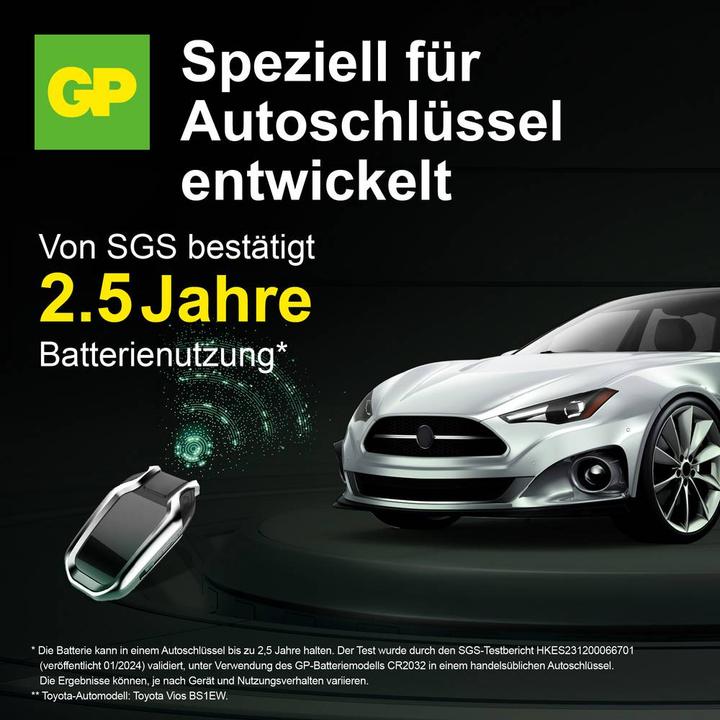 Productafbeelding GP Batteries GP knoopcel CR 2032 3 V 10 st. 240 mAh Li-MnO2 GP Ultra Plus batterij Lithium (10 Pcs., CR2032, 240 mAh)