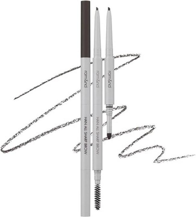 Rom&Nd HAN ALL SHARP BROW C1 Classic Gray Dual-Sided Fine Tip Shapes Defines Fills Brows Natural Mak (Gray)