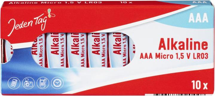 Produktbild Jeden Tag Alkaline Batterien - AAA Micro - 1,5V - LR03 - 10 Stück (10 Stk.)