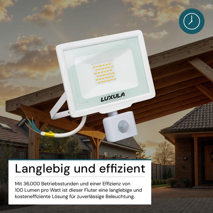 Actual product image Luxula LED floodlight with motion detector (3000 lm, IP65)