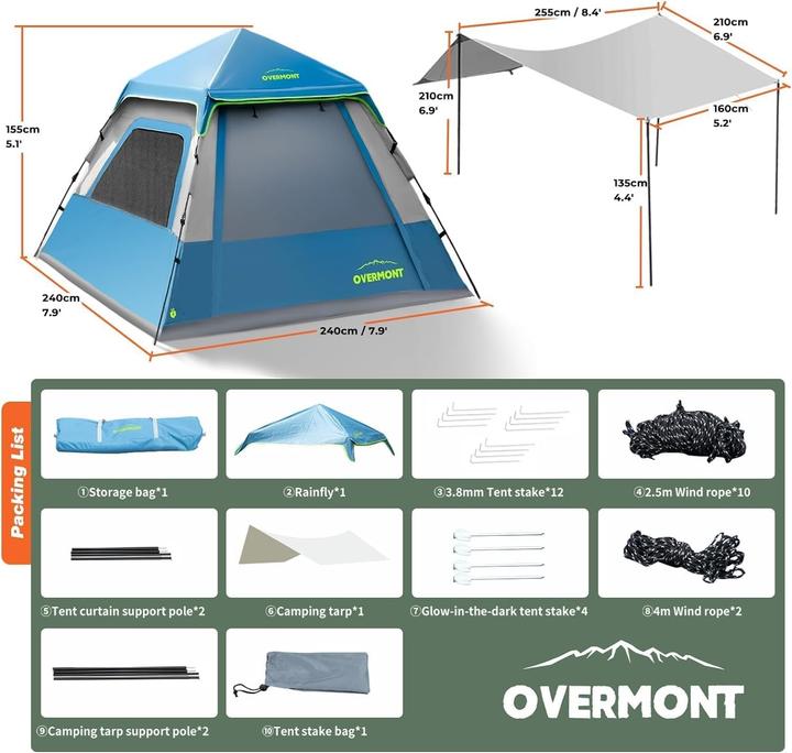 Produktbild Overmont Tenda a Scomparsa Istantanea