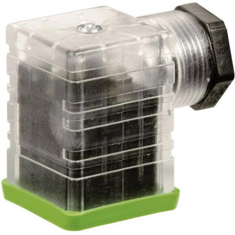 Murr Elektronik Ventilstecker SVS Eco LED Schw, Elektronikkabel + Stecker, Schwarz, Transparent