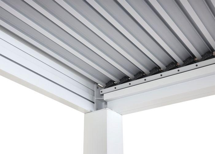 Produktbild Mendler Pergola HWC-L46 mit Seitenwand, 11cm-Alu-Gestell, sturmfest 3x3m, weiss (900 cm, 300 cm)