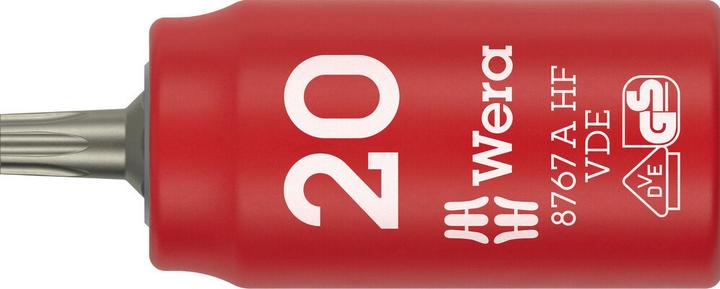 Actual product image Wera 8767 A VDE HF Torx Bitnuss 1/4, TX20