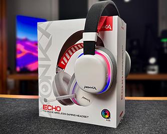 Actual product image Marvo MONKA ECHO headphones with microphone, white, backlit, tri-mode