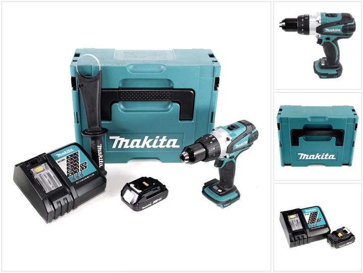 Produktbild Makita DDF 458 RA1J Akku Bohrschrauber 18 V 91 Nm + 1x Akku 2,0 Ah + Ladegerät + Makpac