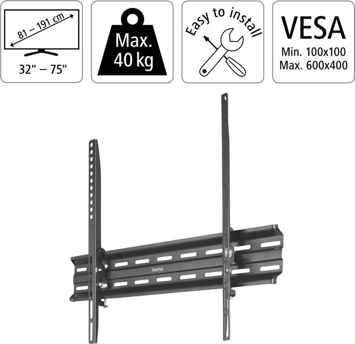 Immagine prodotto Hama Inclinazione (Muro, 75", 40 kg)