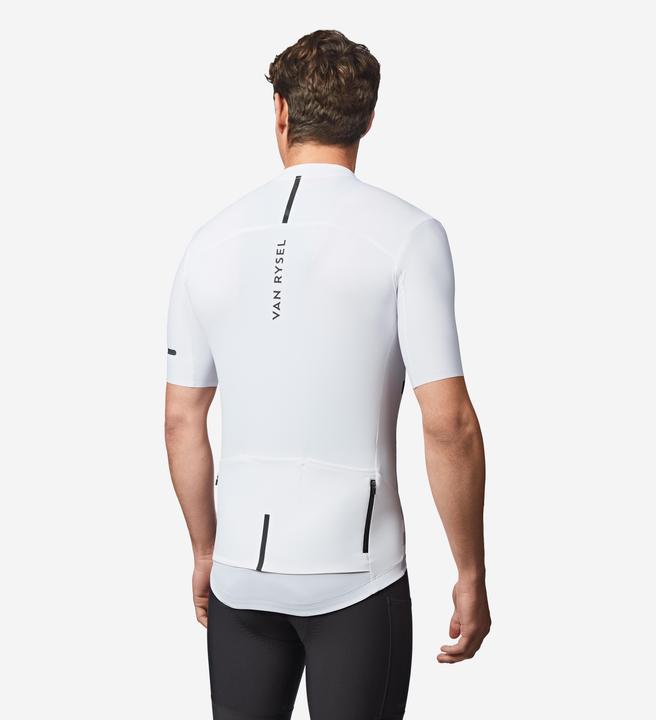 Image du produit Van rysel Maillot vélo route manches courtes été ajusté homme - EDR 2 blanc marinière (M)