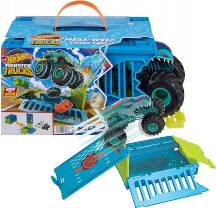 Actual product image Hot Wheels Monster Trucks Mega Wrex Oversized Crash Cage