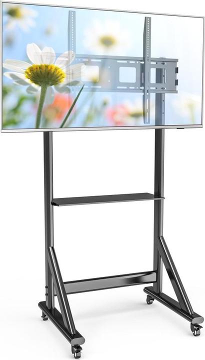 Produktbild Techly EFB TV Wagen fur LCD/LED TV 139,7cm 55Zoll - 254cm 100Zoll einstellbare Höhe mit einer Ablage (120 kg, 55" - 100")