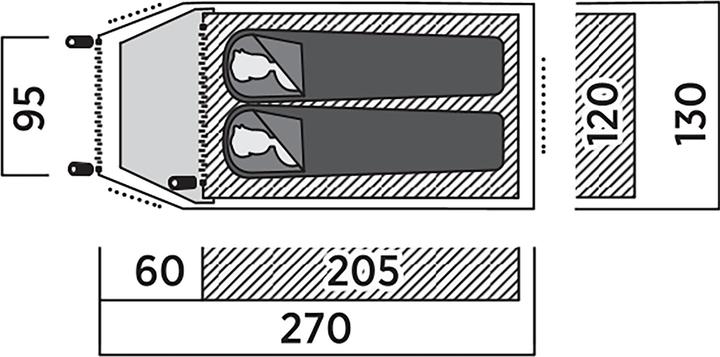 Actual product image Easy Camp Kuppelzelt Setesdal 2 (olivgr?n, mit Tunnel-Vorbau, Modell 2025) (Dome tent, 3 kg, 2 persons)