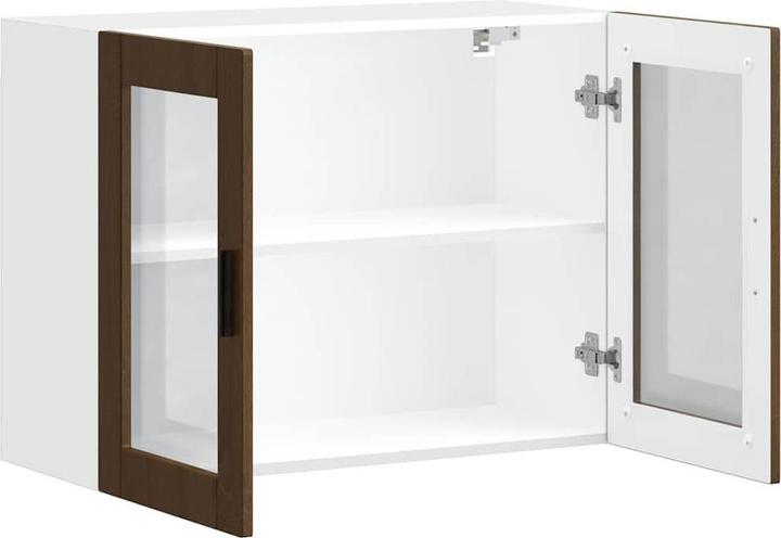 Actual product image VidaXL Kitchen wall unit with glass door Porto brown oak-look (80 x 31 x 60 cm)