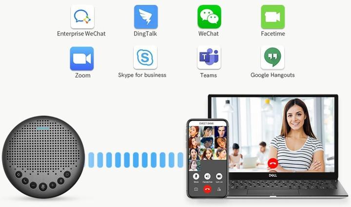 Actual product image EMeet Luna USB Speakerphone with Bluetooth Dongle