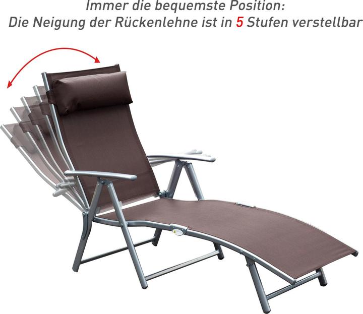 Image du produit Outsunny Chaise longue de jardin avec coussin (180 cm)