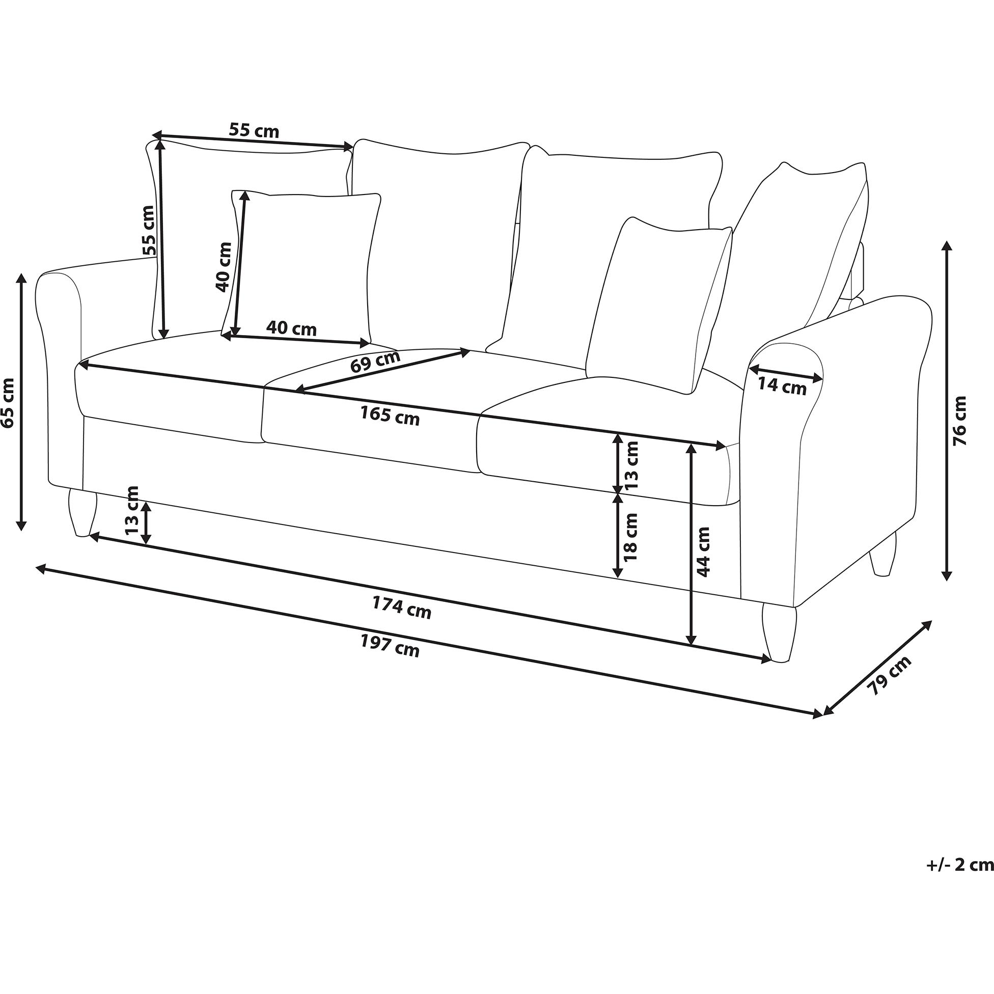 Thumbnail - Beliani, Sofa, Bornholm (3-Sitzer)
