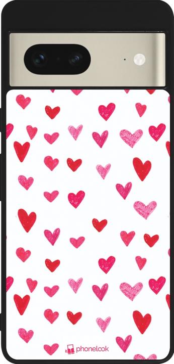 Image du produit PhoneLook Coque Silicone rigide noir Valentine 2022 Many pink hearts (Google Pixel 7)