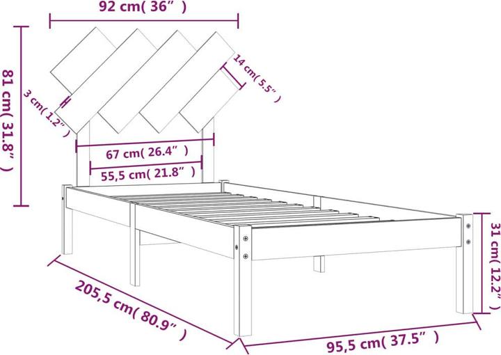 Image du produit vidaXL Bettrahmen (90 x 200 cm)