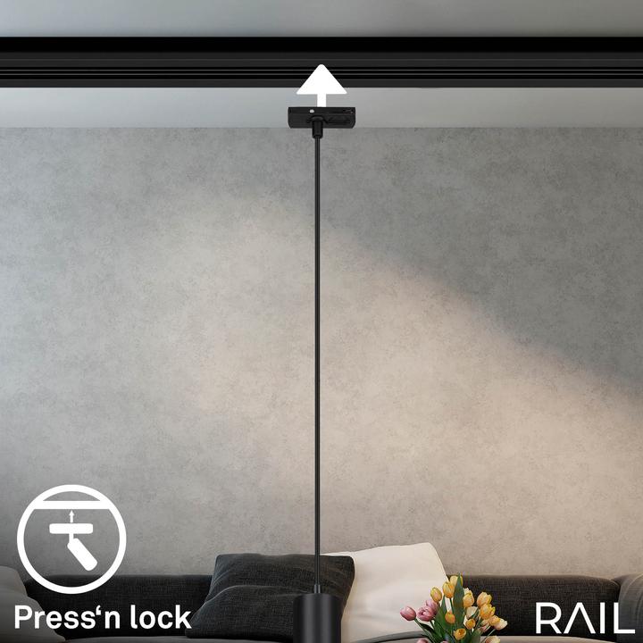 Immagine prodotto Briloner HV-Stromschienensystem - LED-Pendelleuchte, Schwarz, 1xGU10 exkl. Leuchtmittel (GU10)