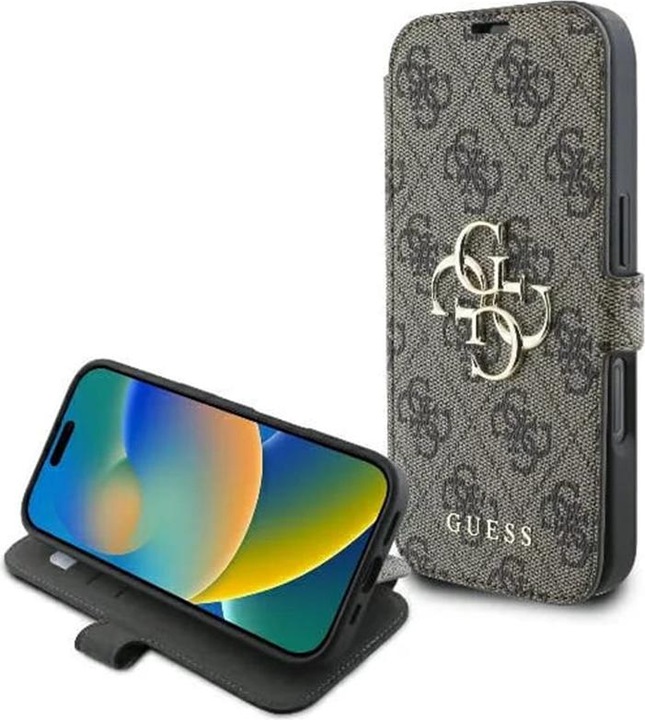 Image du produit Guess GUBKP16M4GMGBR iPhone 16 Plus 6.7" brązowy/brown book 4G Metal Logo (Apple iPhone 16 Plus)