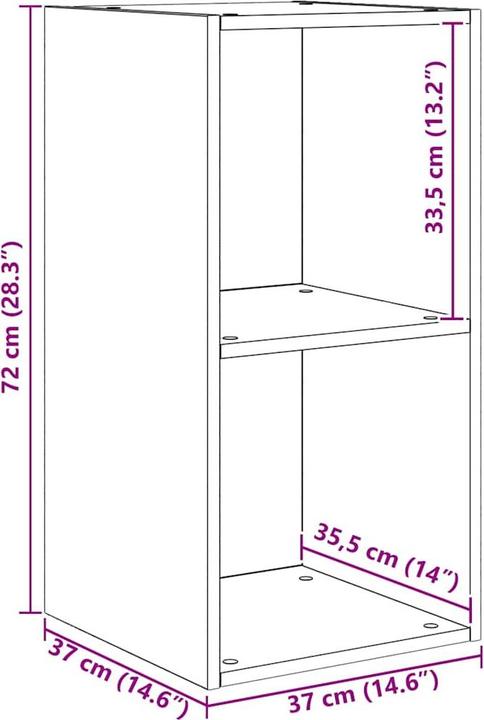 Image du produit vidaXL Wandschrank (37 x 37 x 72 cm)