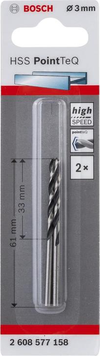Actual product image Bosch Professional Zubehör HSS PointTeQ Twist Drill (3.0 millimetre)