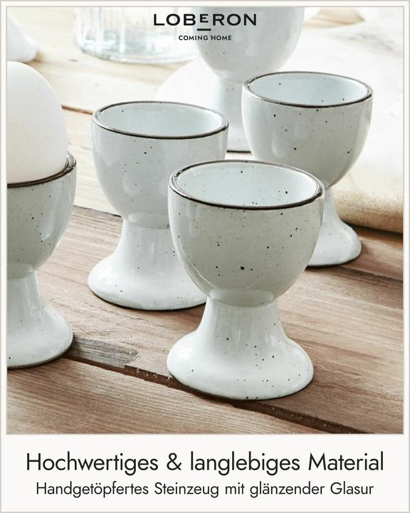 Produktbild Loberon Eierbecher 6er Set Biarré weiss (6 x)