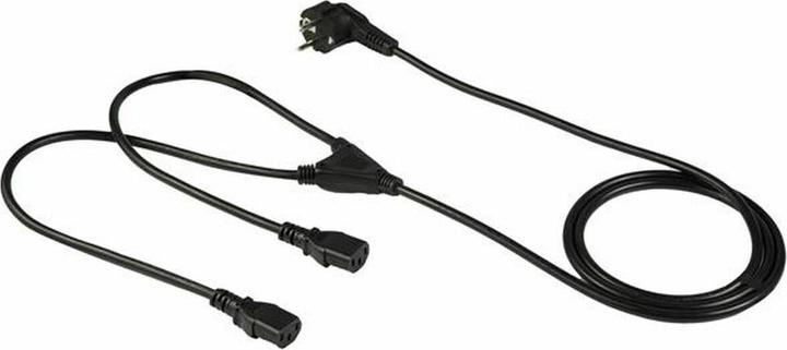 Actual product image StarTech 2m C13 power cable - Schuko CEE7 to 2x C13 - Y power cable - C13 cold device cable (2 m)