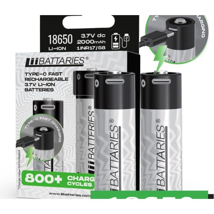 LiiBateries LIIBATTARIES AKUMULATORY LI-ON tipo 18650 2szt, Batterie + pile