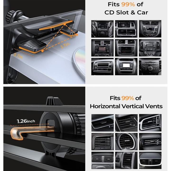 Actual product image Lisen Car Holder 2in1, 4.7inch - 7.2inch, Black