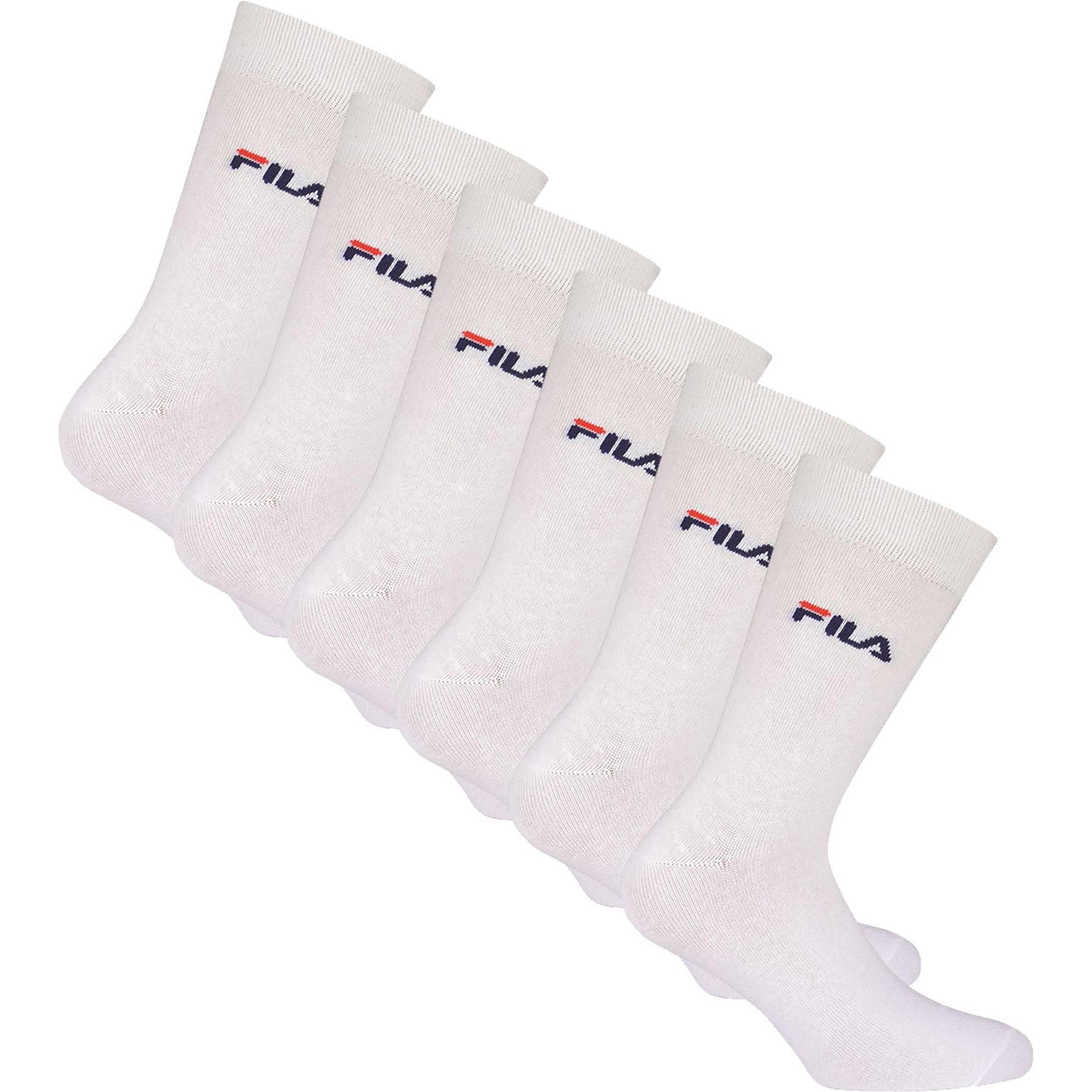 FILA, Herren, Socken, Socken Sportlich Bequem sitzend, Weiss, (6er Pack, 43 - 46)
