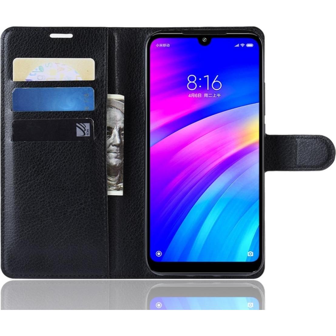 Thumbnail - Screenguard Xiaomi Redmi 7 Leather Guard Lederhülle (Xiaomi Redmi 7), Smartphone Hülle, Schwarz