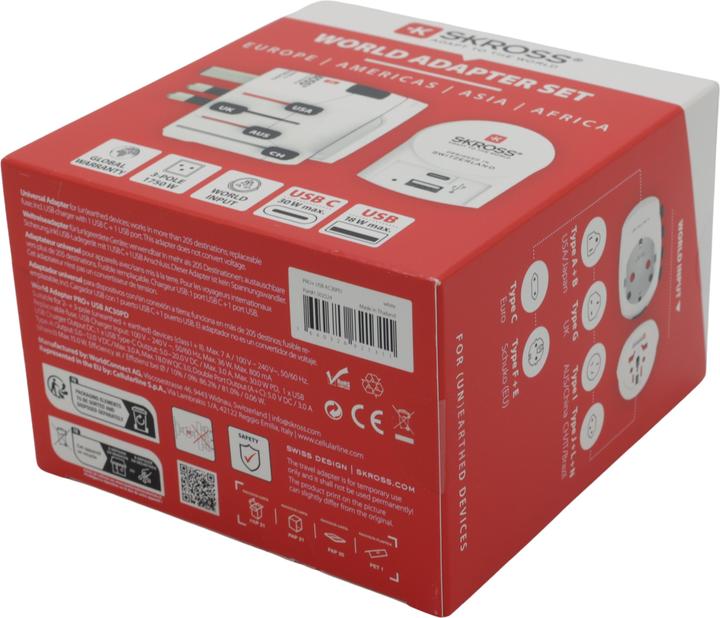 Produktbild Skross Reiseadapter PRO+ / universell geerdet / USB-A+C 30W PD