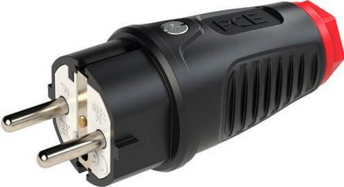 Actual product image PCE Plug Earthing Contact Plug Rubber 2xEarthed IP44 0521-sr