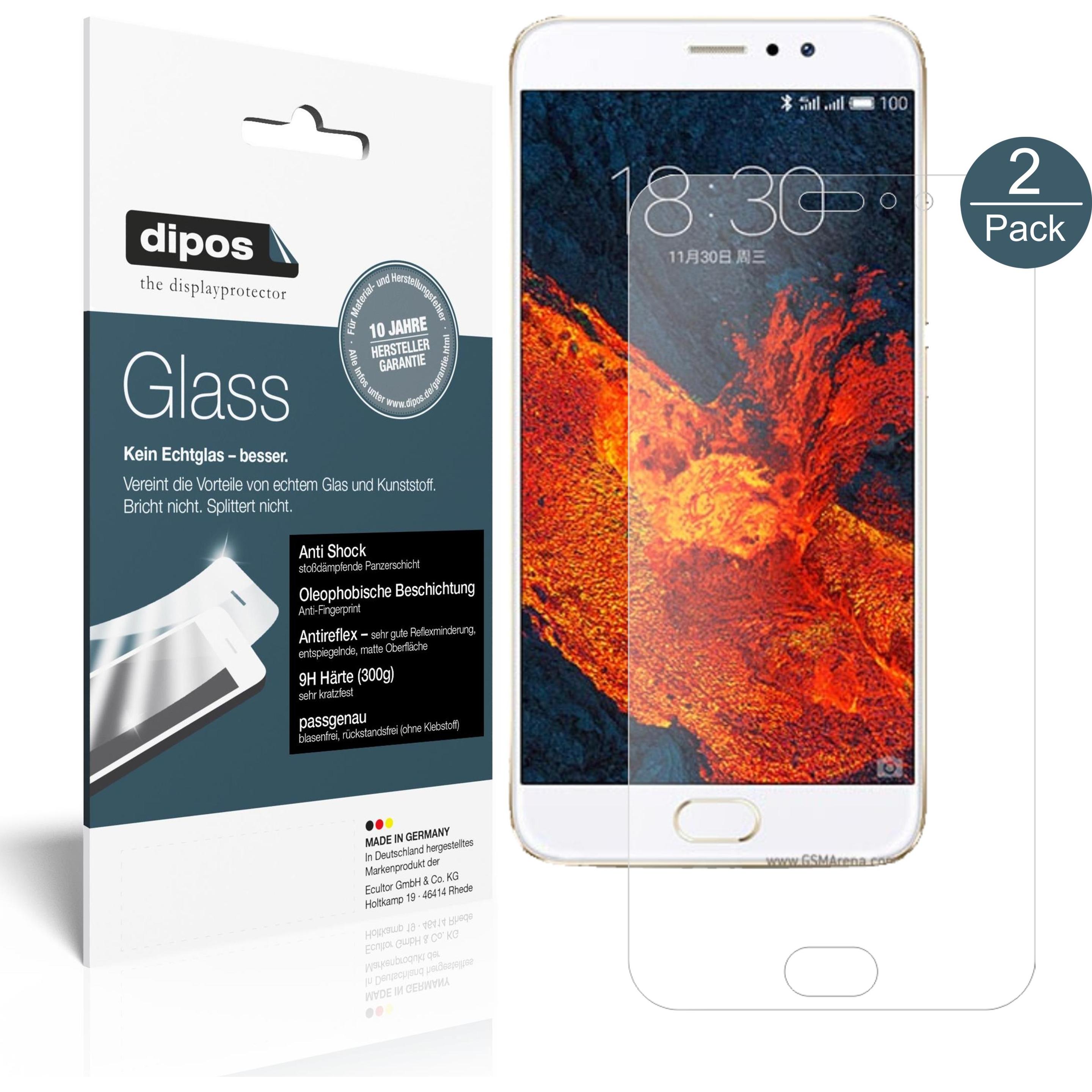 Dipos Displayschutz Anti-Shock (1 Stück, Meizu Pro 6 Plus), Smartphone Schutzfolie, Transparent