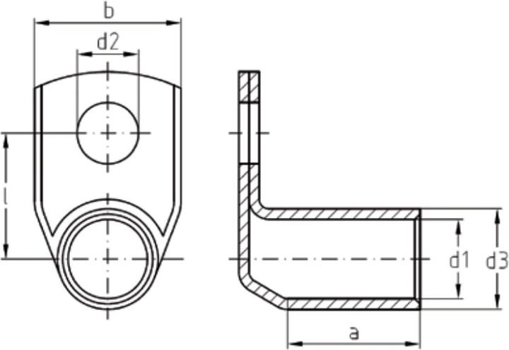 Image du produit Kalitec 10 pièces KA1-L5 Cosses tubulaires commerciales coudées 6mm² M5 I sans trou d'inspection I 90° I Ma