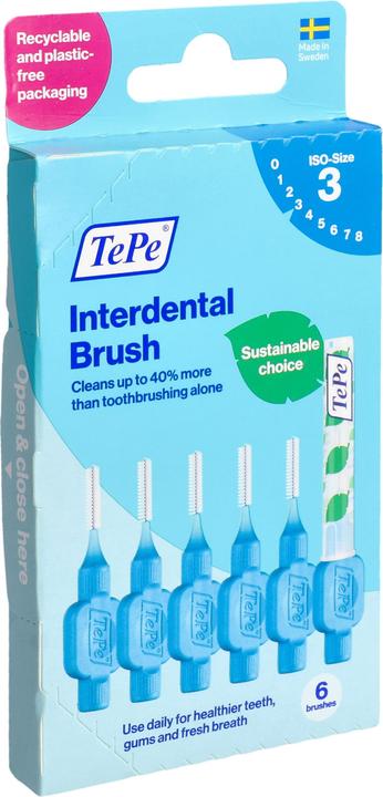 Image du produit TePe Interdental Brush Blue 0.6 - Effective Oral Care (6 x, 0.60 mm)