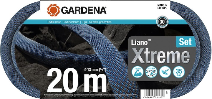 Productafbeelding Gardena Textielslang Liano Xtreme 1/2, 20 m set (20 m, 13 mm)