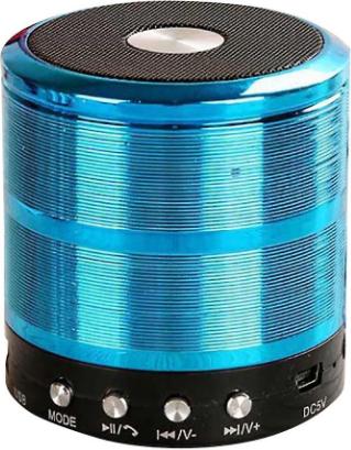 Produktbild Cover-Discount Bluetooth Stereo Lautsprecher tragbar mit Mikrofon blau (Stromversorgung über USB)