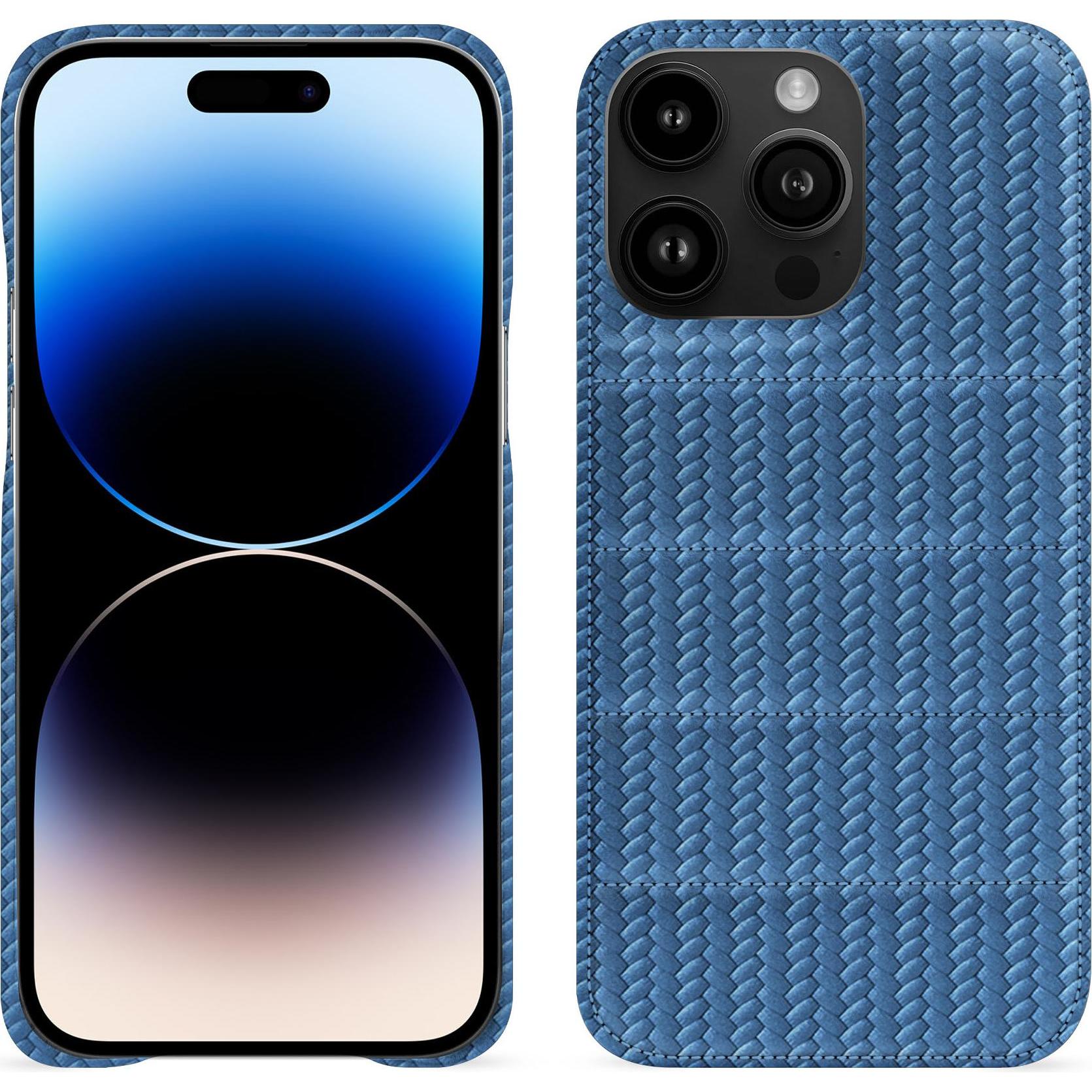 Noreve Lederschutzhülle (Apple iPhone 15 Pro Max), Smartphone Hülle, Blau