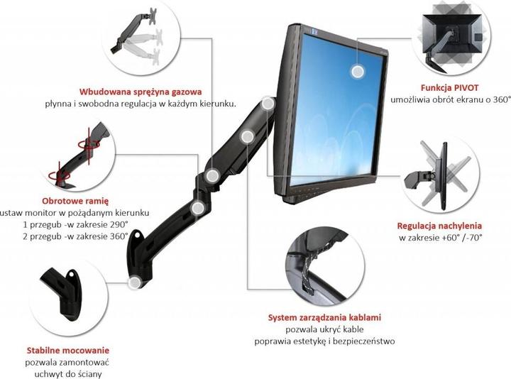 Actual product image Art Uchwyt ścienny na monitor 13" - 27" L-12GW (RAMART L-12GW) (Wall, 27", 7 kg)